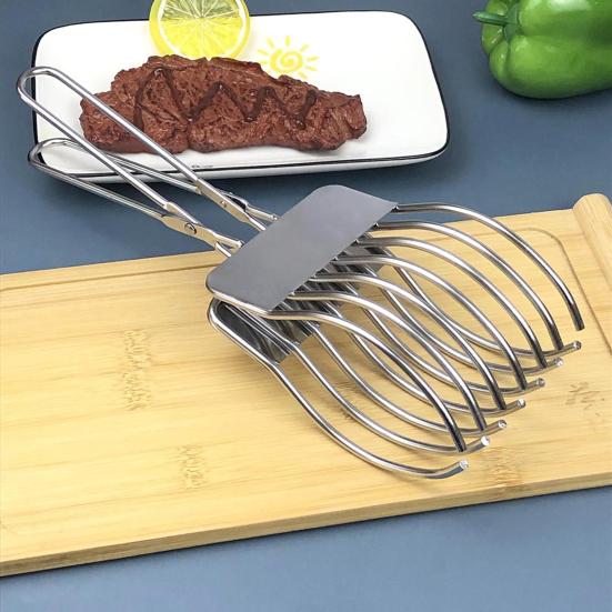 Beef Cutting Tongs Stainless Steel Food Slicer Meat Slicing Tong