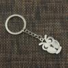 Fashion 30mm Key Ring Metal Key Chain Keychain Jewelry Antique Silver Color Plated Big Eyes Owl 34x21mm