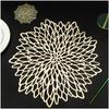 2/6 Pieces Flower Hollow Placemat Lightweight PVC Heat Insulation Pad Anti-scalding Table Mat Portable Dining Mats