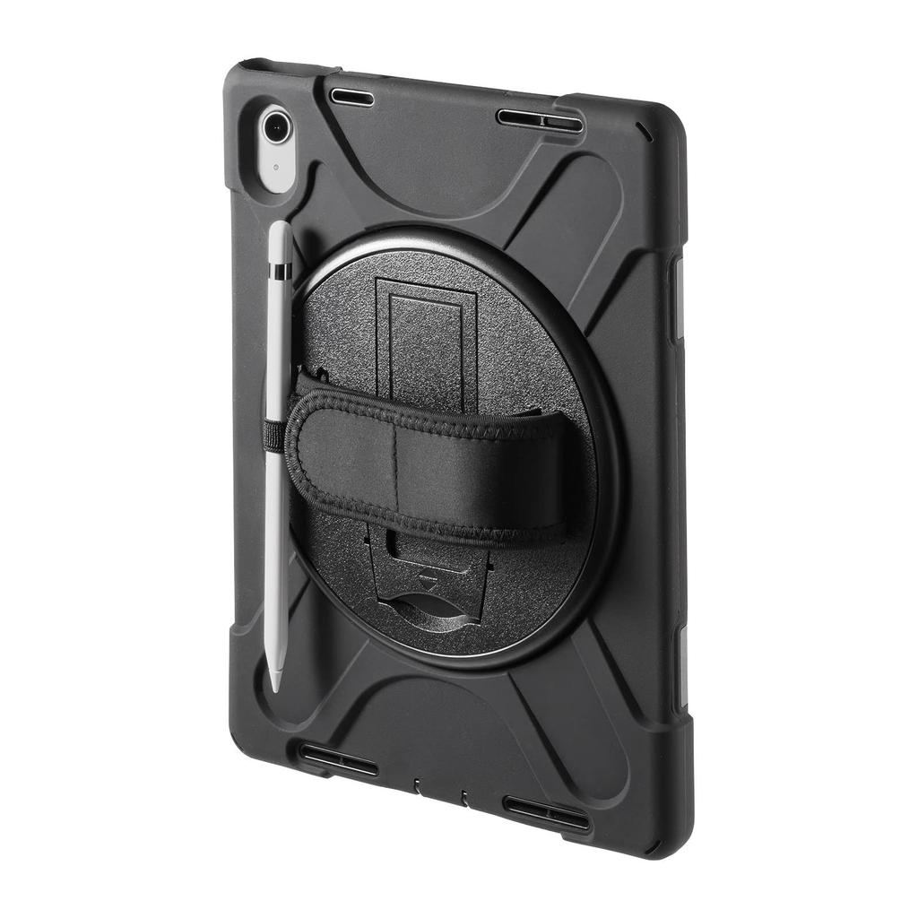 SANWA SUPPLY PDA-IPAD1917BK Shockproof Case for iPad 10.9-inch (with Handle, Stand, and Shoulder Strap)
