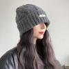 Шапка из шерсти в стиле ретро, женская, осенне-зимняя, утолщенная, теплая, вязаная шапка, свободная, большая окружность головы, защитные наушники, холодная шапка, показывающая маленькое лицо