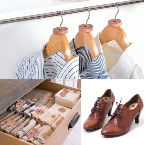 1 Set Cedar Wood Wave Pattern Wave Shaped Wooden Balls For Insect And Moth Control