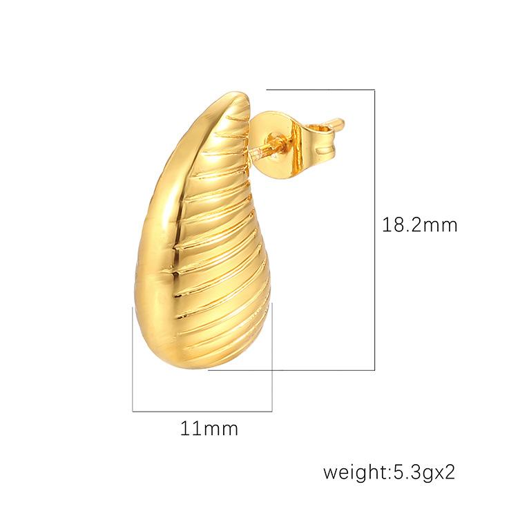 Серьги-капли из нержавеющей стали Hammer Glossy Striped Water Drop, женские трендовые серьги премиум-класса Light Luxury