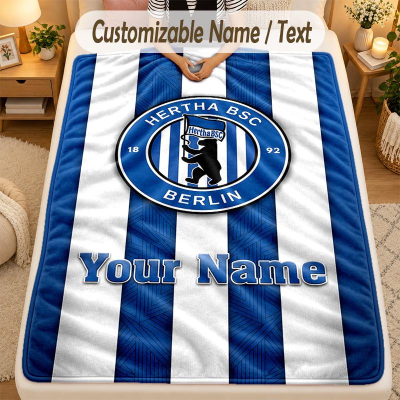 Flannel Blankethertha bsc Custom Name Text Personalized Soft Warm Throw Blanket Home Decor Gift
