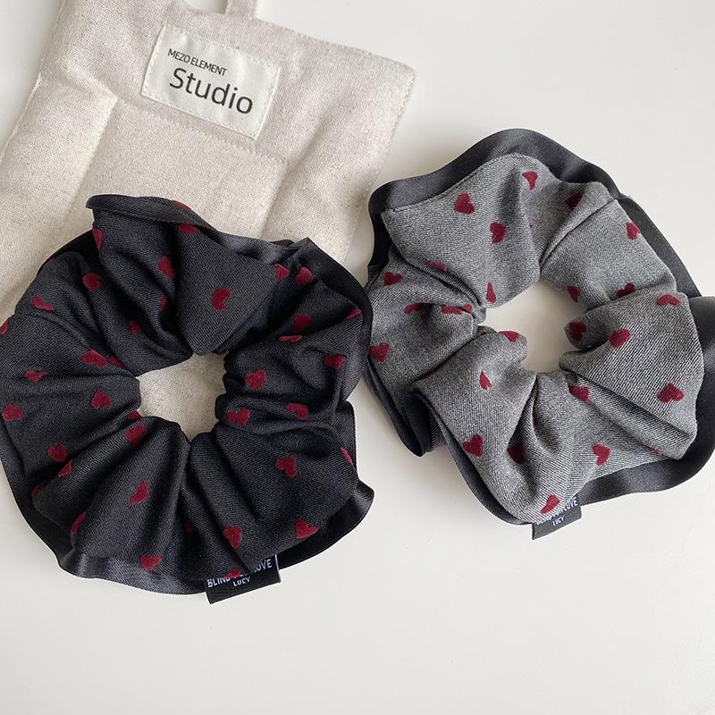 2024 Love Wave Ретро-веревка для волос: Повязка на толстую кишку Dot, элегантная резиновая повязка на голову и цветочные аксессуары для женщин