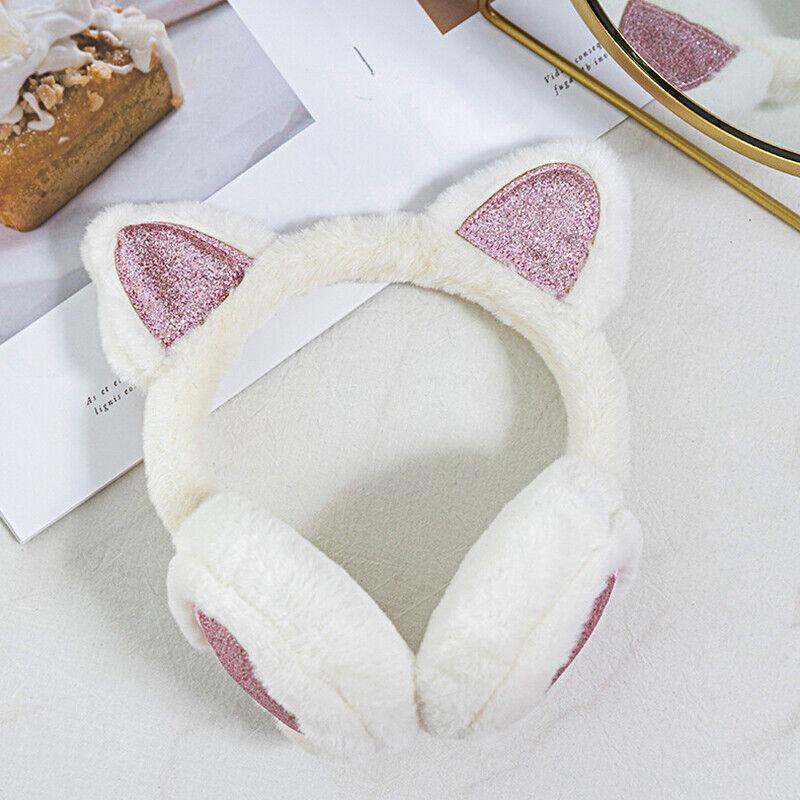 Winter Womens Kids Soft Cat Earmuffs Ladies Girls Plush Earflap Warmer Ear Muffs