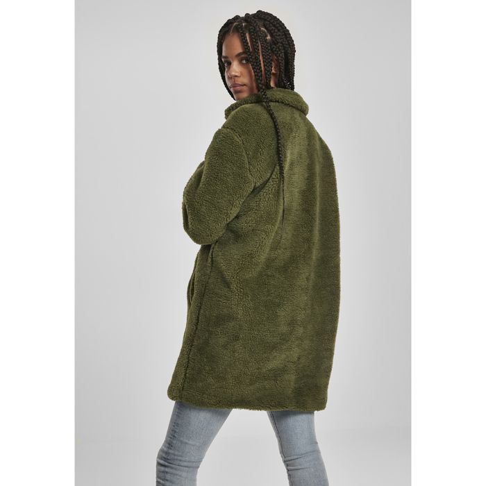 Parka femme - Urban Classic - Oversized - Couleur olive - Style workwear - Col en fourrure teddy