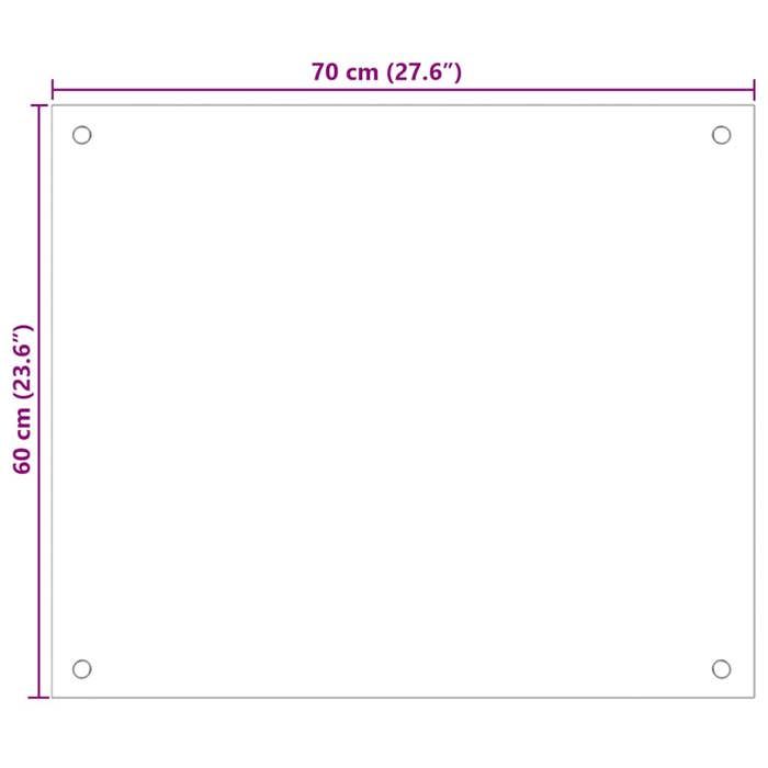 VidaXL Kitchen Backsplash Black 70x60 Cm Tempered Glass 249483