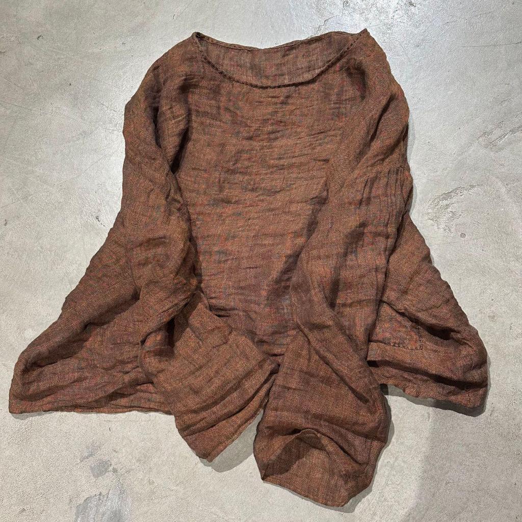 Johnature Модная винтажная однотонная свободная повседневная футболка женская весенняя футболка в китайском стиле с круглым вырезом и длинными рукавами