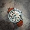 AVI-8 Hawker Hurricane Mckellar Dual Time коричневый бежевый кожаный ремешок кремовый циферблат AV-4101-0C кварцевые мужские часы с дополнительным ремешком