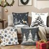 Christmas Themed Decorative Pillowcases: Deer, Tree & Snowflake Designs Sofa Room Cushion Cover Home Decoration New Year Gift