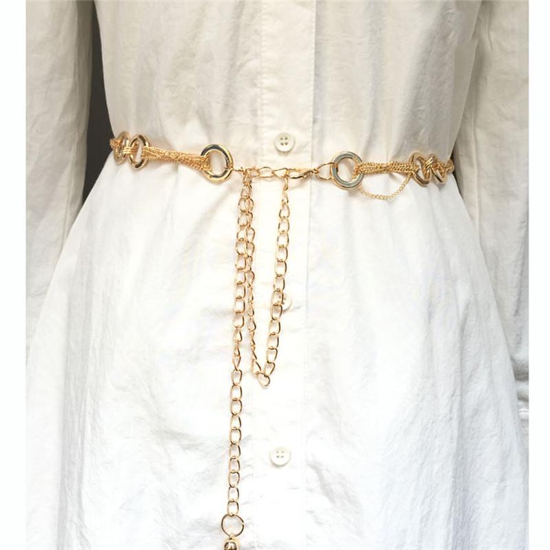 Women's Lady Fashion Metal Chain Style Belt Body Chain Belts for Women