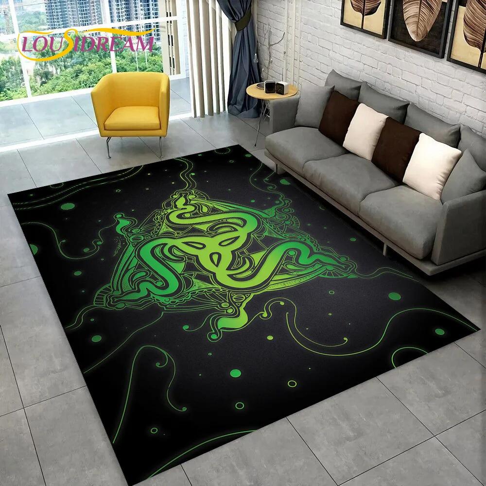 3D Логотип Razer Игра Геймер Змея Ковер Коврик для Дома Гостиной Спальни Дивана Придверный коврик Декор, детский игровой коврик Нескользящий коврик для пола