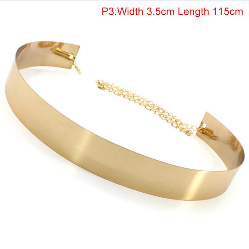 Женская цельнометаллическая поясная цепочка с зеркалом, широкая золотая серебряная пластина, пояс-цепочка