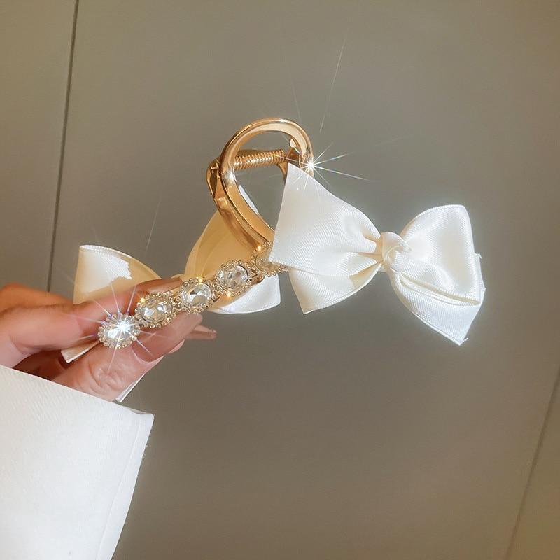 Новый 13 см Роскошный Хрустальный Лук Коготь Для Волос Модные Металлические Заколки Для Волос Шпилька Модные Блестящие Аксессуары Для Волос Для Женщин Головные Уборы Подарок