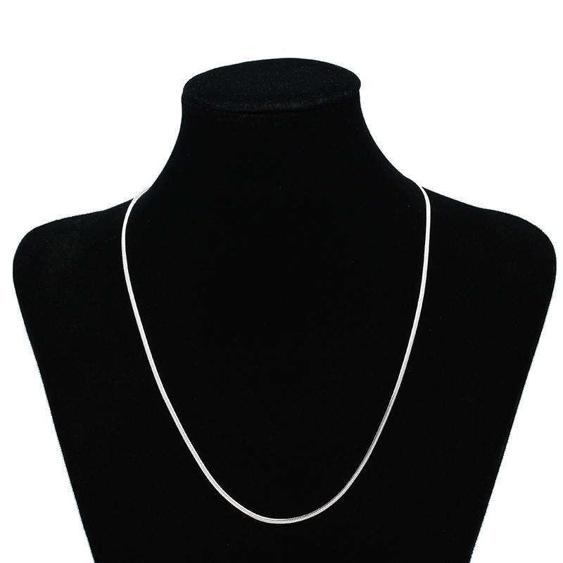 Модная серебряная плоская змеиная цепь шириной 2 мм, ожерелье, ювелирные гифки