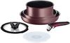 Tefal Набор кастрюль и сковородок со съемными ручками, совместимыми с IH, без содержания вредных веществ, такими как Neo IH Maron Brown, коричневый L38593, 6 предметов