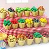 1:12 Mini Simulation Artificial Fruits and Vegetables Doll House Vegetable Bamboo Basket Miniature Accessories for Children