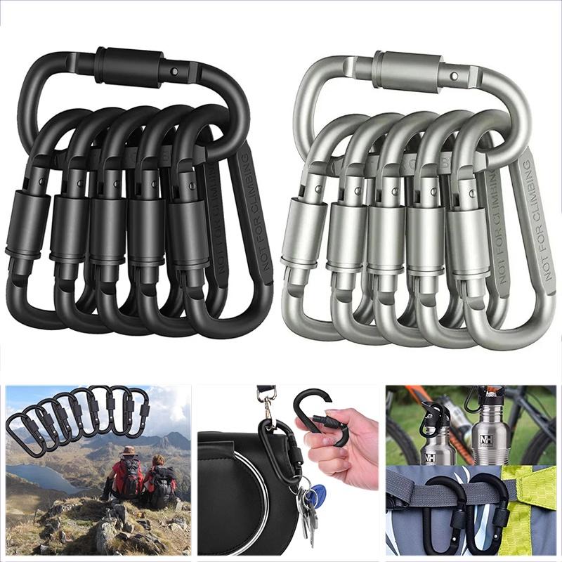 4-6Pcs Outdoor Carabiner Set For Hiking Travel Keychain Camping Hiking Outdoor Gear Backpack Clip Keychain Hook Backpack Clip