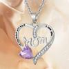 925 Sterling Silver Mom Necklace with Birthstone, I Love You Gift for Mother’s Day, Birthday – Compatible with LK01 (G-White)