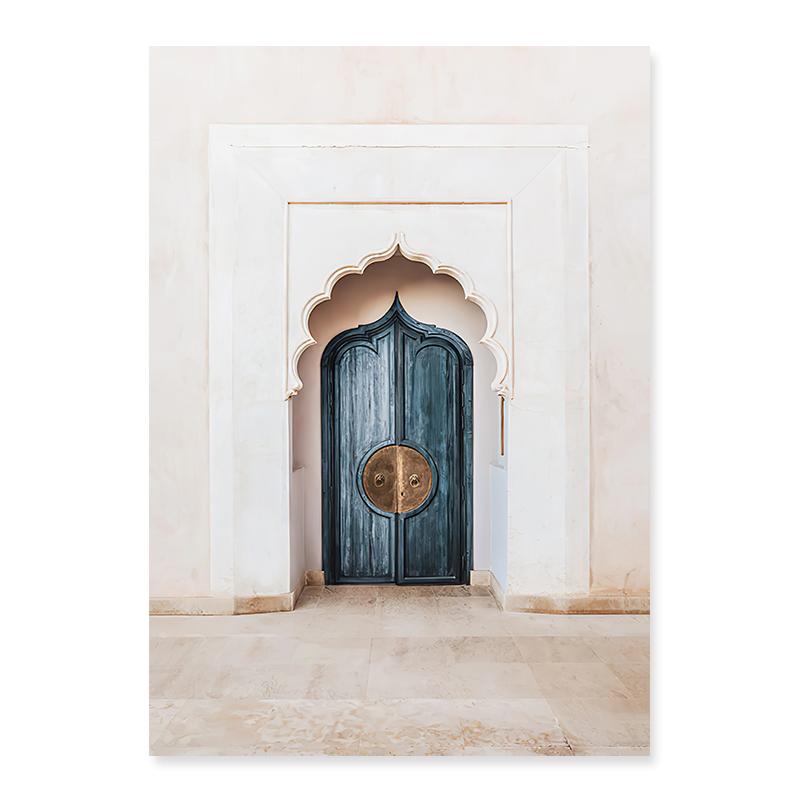 Modern Posters Canvas Painting Moroccan Mosque Building Arch Door Wall Art Print Picture Living Room Interior Home Decorative