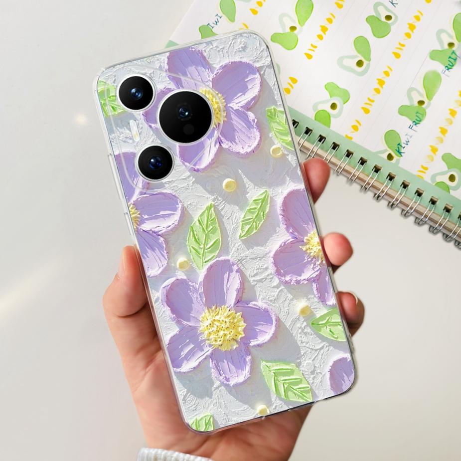 Чехол для Huawei Pura 70 Милый мультяшный расписной чехол Прозрачный силиконовый чехол для телефона Для Huawei Pura 70 Pro Plus Pura70 Pro + Мягкий чехол