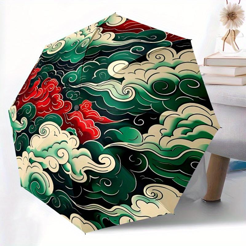 1pc Clouds Automatic Open/close Folding Umbrella, Compact Portable Travel Umbrella, Perfect Birthday/Christmas yy250807202
