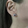 Серебряные серьги с натуральным гранатом 0.845ct, фианитами (2191391)