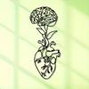 1 Piece Black Heart And Brain Metal Wall Art Sculpture Modern Home Decor For Bedroom, Living Room, Or Bathroom.