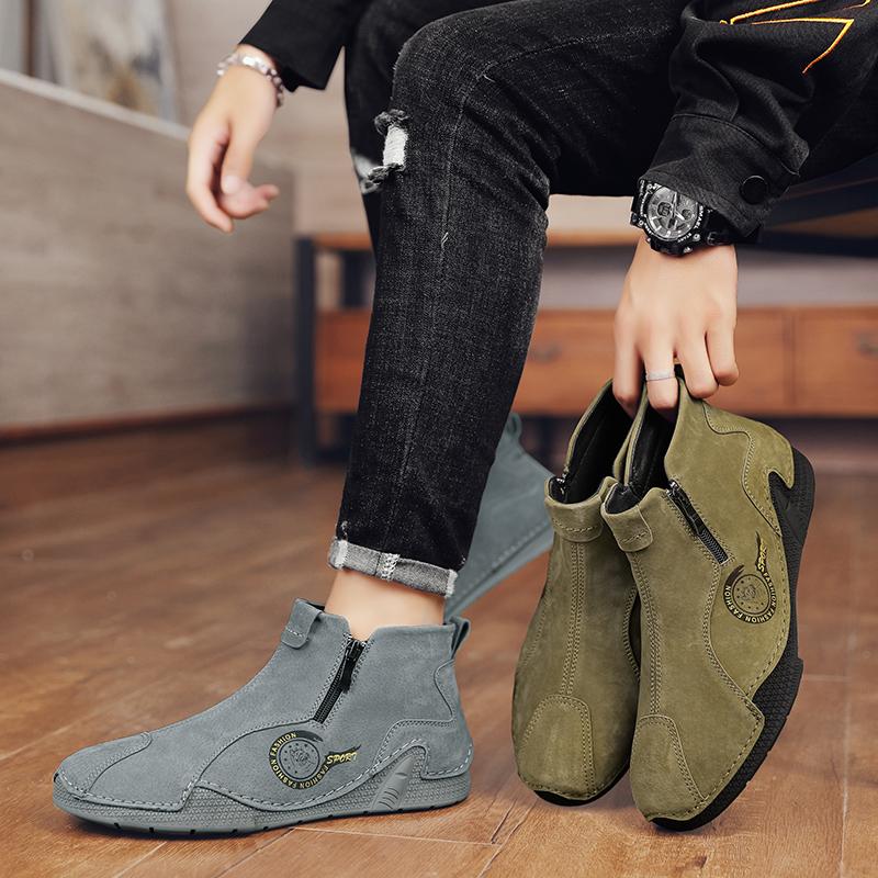 Men's Leather Shoes Casual Sneakers Plus Size 39-46