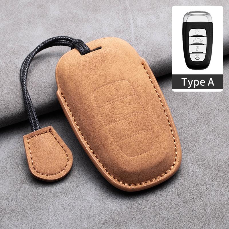 New Sheepskin Car Key Case Cover Protector Shell For FAW Hongqi H9 H7 H5 HS5 HS7 HS5 H7 H5 HS7 Smart Remote Keychain Accessories