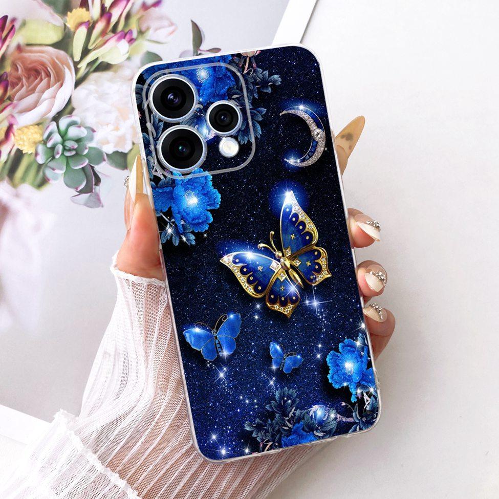 Transparent For Oppo Reno15 Cover Luxury Cute Cat Fashion Butterfly Cool Painted Bumper Casing For Oppo Reno15 5G CPH2825 Case