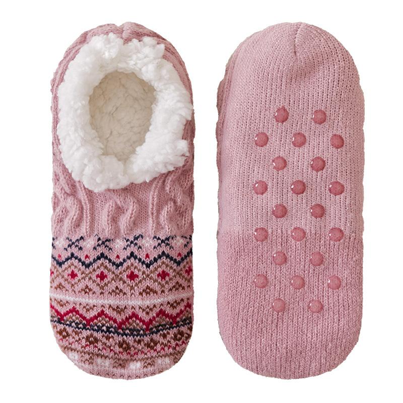 Lamb wool floor socks autumn and winter fleece thickened women's winter indoor adult warm home shoes and socks