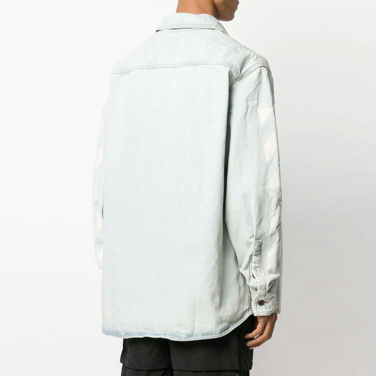 OFF WHITE Весна-Лето 20 Джинсовая куртка Мужская Синяя OMYD017R203860187101