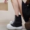 New Type of Inner Height-increasing Women's Shoes 2025 Spring and Autumn New Canvas Shoes Women's Height-increasing 13 Cm Lace-up Fashion Casual Shoes