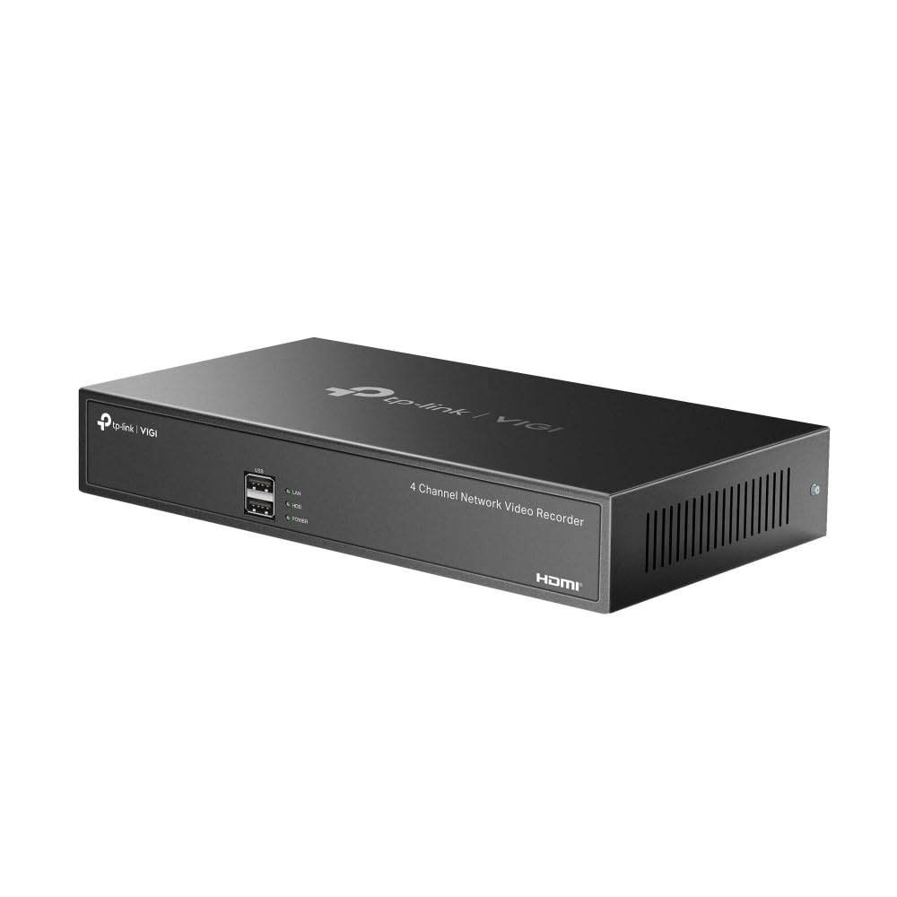 Tp-Link VIGI NVR1004H 4-канальный сетевой видеорегистратор | 4K HDMI NVR | 8MP | H.265+ | ONVIF, CGI | Plug and Play | Двусторонняя передача звука | Удаленный мониторинг