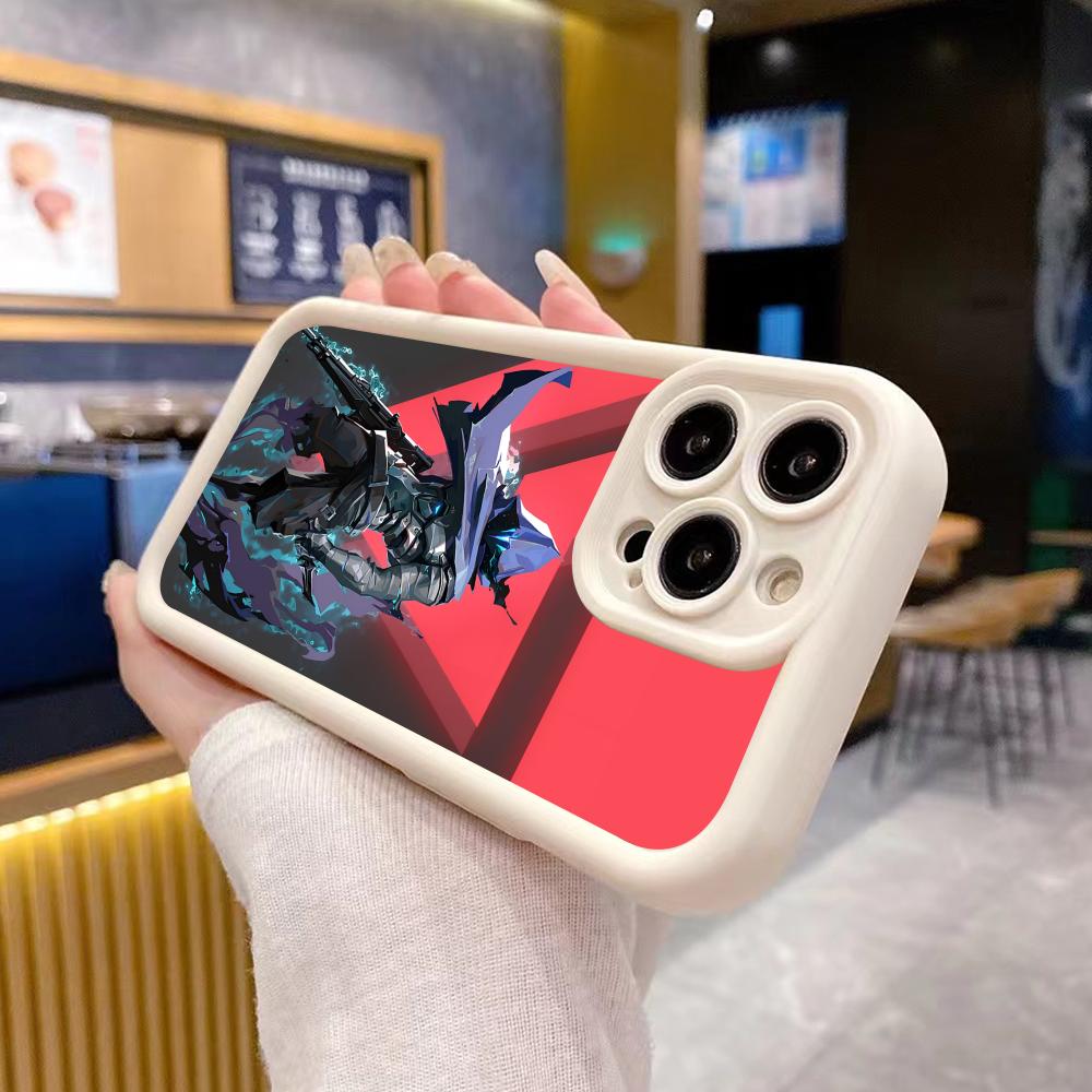 Valo Omen Phone Case for iPhone 17 16 15 14 13 12 11 Air Pro Max Plus White Soft TPU Shockproof Cover