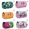 Anime Demon Slayer: Kimetsu No Yaiba Pencil Bag Large Capacity Double Zipper Canvas Pencil Bag Wallet Storage Bag Stationery