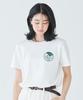 LL Bean Pima Cotton Crew Neck Graphic US Size 1000274571 Women's Tee, Fit, Regular, Small, White/Landscape, White,