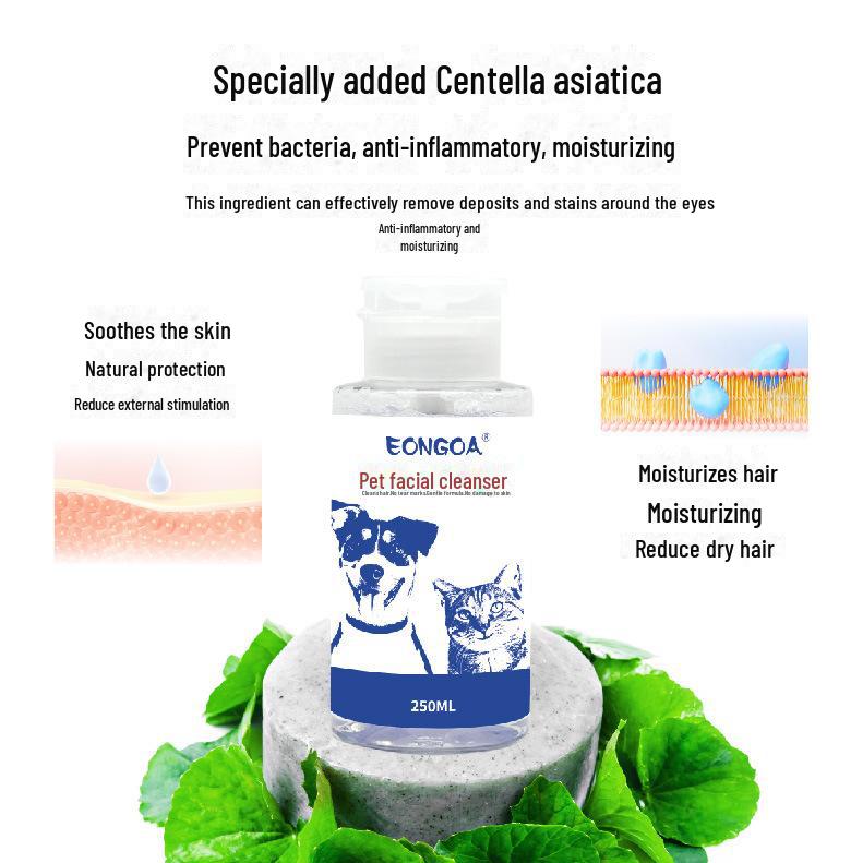 EONGOA Очищающие полотенца для лица домашних животных: Удаляет пятна от слез, желтую бороду, черный подбородок у собак и кошек.