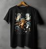 Funny Space Cats Astronaut T Shirt Retro Cat Galaxy Design Versatile Shortsleeved Tee Kawaii Casual Top for WomenGirls Unisex