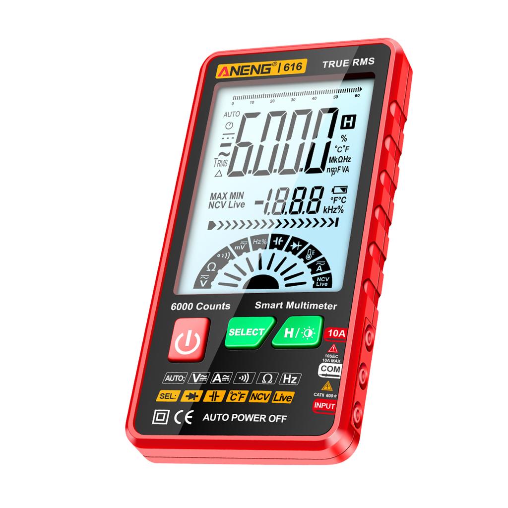 ANENG 616 Умный цифровой мультиметр с автоматическим диапазоном 6000 отсчетов NCV Универсальный портативный измеритель истинного среднеквадратического значения