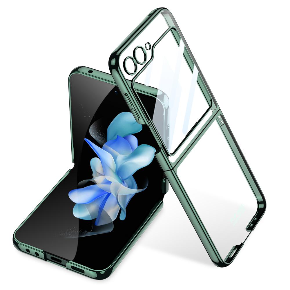 Electroplating Phantom Case for Samsung Galaxy Z Flip 5 6Small Screen with Film Fashion Flip5 Precision Lens Hole Position Cover