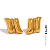 Нержавеющая сталь 316L геометрические водонепроницаемые серьги-гвоздики золотого цвета с текстурой модные женские винтажные очаровательные ювелирные изделия гала-подарок