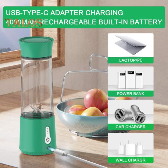 Беспроводная портативная соковыжималка, блендер, миксер для фруктов с острыми лезвиями, без бисфенола-А, можно мыть в посудомоечной машине, мощный мотор, машина для смешивания фруктов, чашка соковыжималки