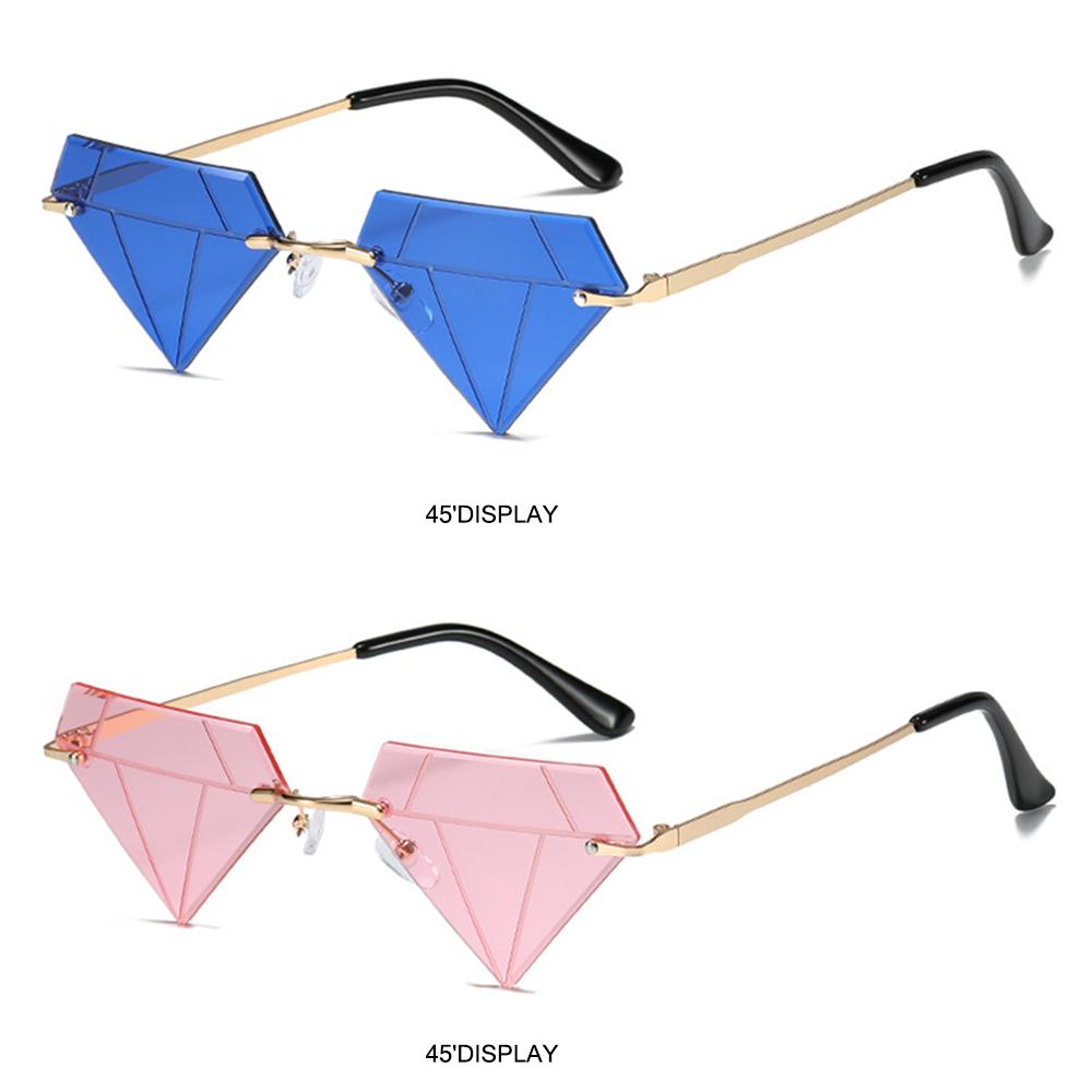 Треугольные солнцезащитные очки для женщин, ромбовидные солнцезащитные очки без оправы, очки для выпускного, вечеринки, Хэллоуина, очки-тени