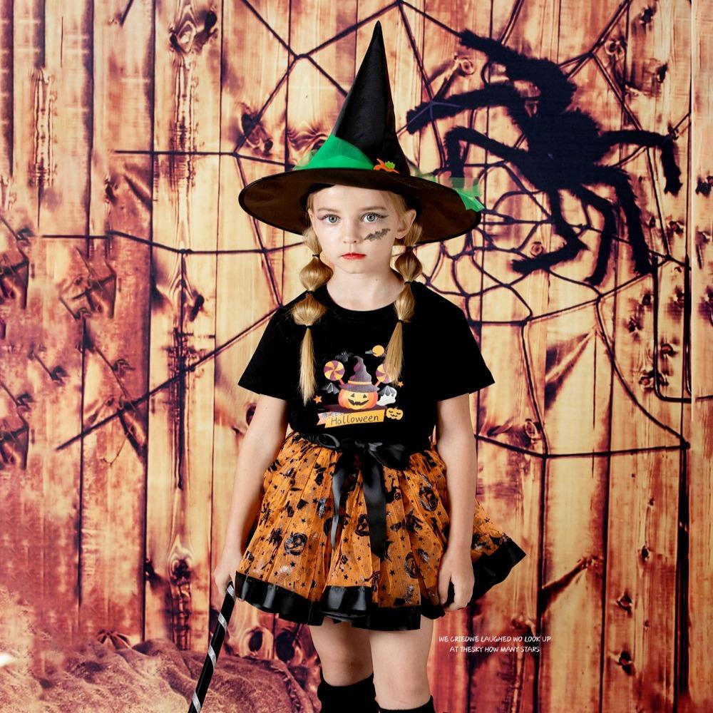 Wand Halloween Tutu Dress Gothic Halloween Children's Witch Dress Kids Halloween Costume Cos Props