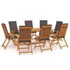 Day and Night - Day and Night Garden Dining Set 9 Pieces Solid Teak and Gray Cushions
