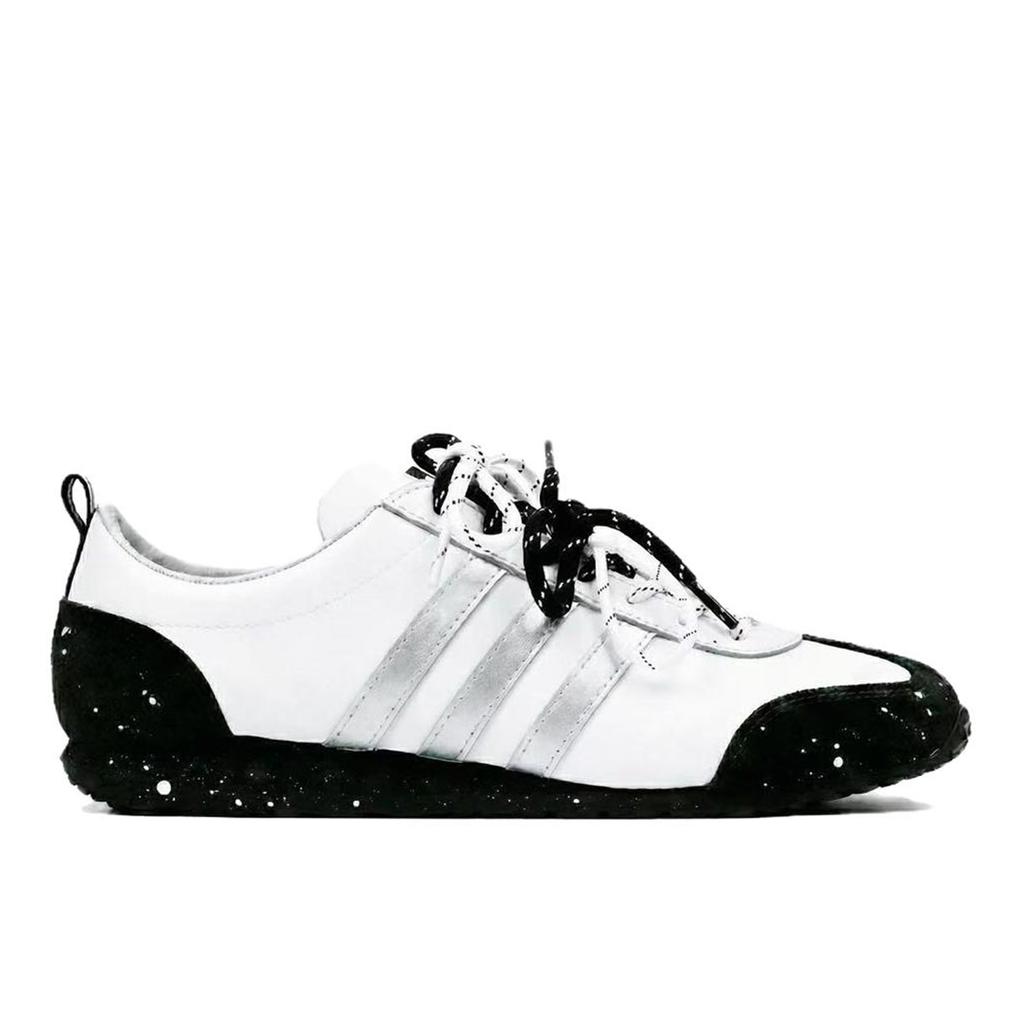Adidas VS JOG 2.0 Cross Star Lightweight Breathable Low top German Army Trainers Unisex Black White JR4653(Team1488-)