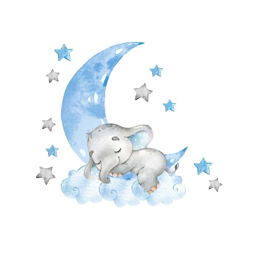 Сделай сам слон спящая луна 3d животные настенные наклейки лунные наклейки настенные наклейки домашний декор
